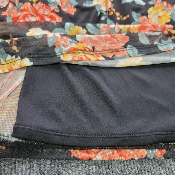 Bobbie Brooks Womans Small Lined Multicolor Floral Peasant Top Bell Sleeve - Picture 5 of 7